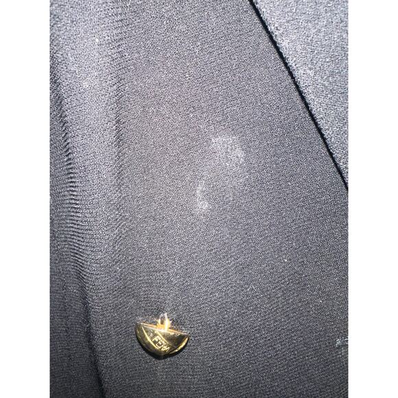 Louis Féraud Black Double Breasted Trench Coat Classic Heritage Preppy XL - Picture 11 of 15